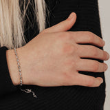Roma Italian Adjustables Bracelets Adjustable Moon Cut Bead Friendship Bracelet (Silver)