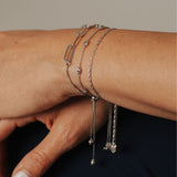 Roma Italian Adjustables Bracelets Adjustable Moon Cut Stazione Friendship Bracelet (Silver)