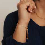 Roma Italian Adjustables Bracelets Alessia Paperclip Adjustable Friendship Bracelet (Gold)