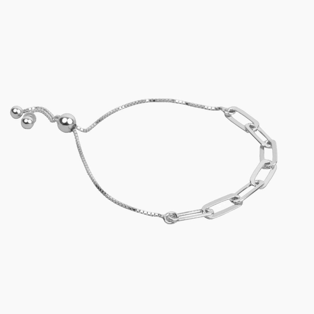 Alessia Paperclip Adjustable Friendship Bracelet (Silver) – Roma ...