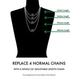 Roma Italian Adjustables Necklaces 24" Italian Milano Twist Adjustable Chain (Gold)