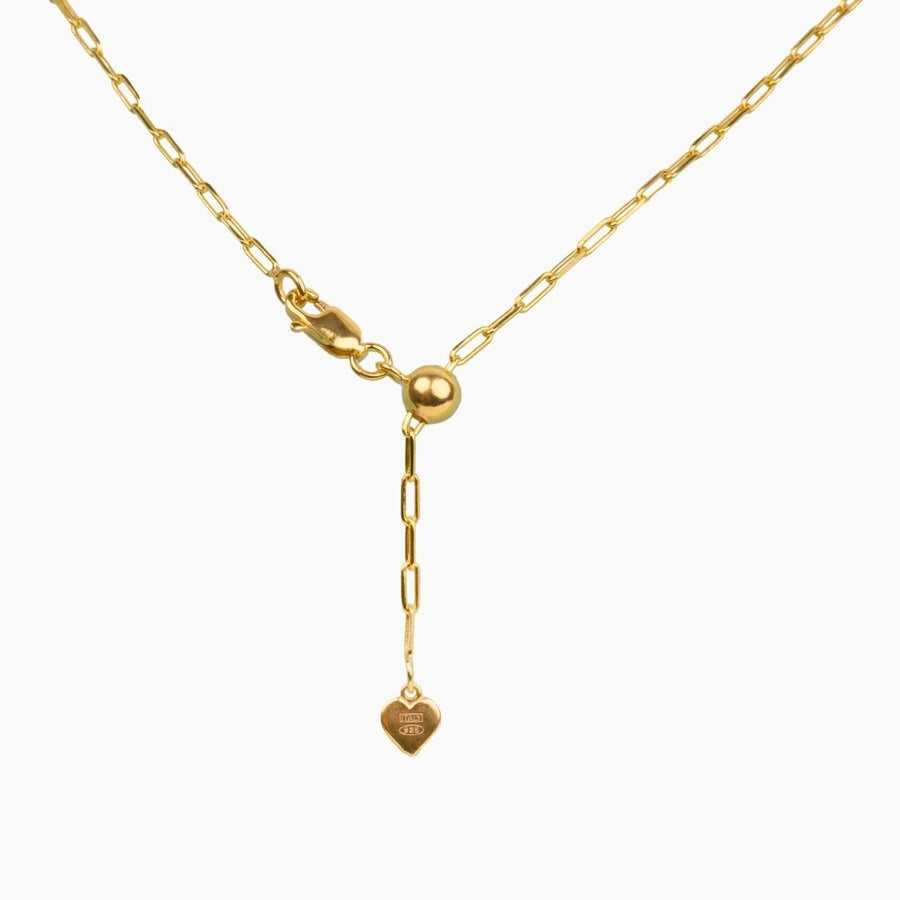 Roma Italian Adjustables Necklaces Gold 20" Italian Graffetta Paperclip Adjustable Chain (Gold)