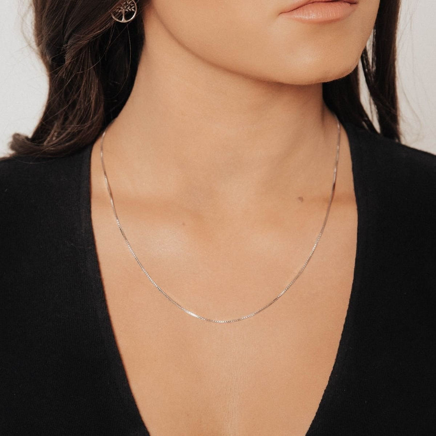 Roma Italian Adjustables Necklaces Silver 24" Italian Venezia Box Adjustable Chain (Silver)