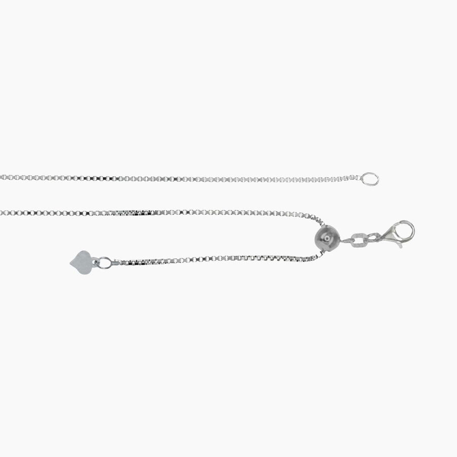 Roma Italian Adjustables Necklaces Silver 24" Italian Venezia Box Adjustable Chain (Silver)