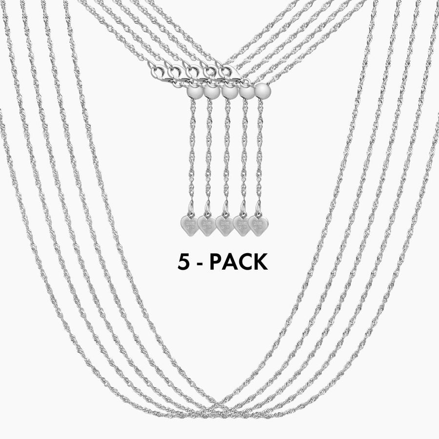 Roma Italian Adjustables Necklaces Silver / 5 (50% Off) 24" Italian Sterling Silver Milano Twist Adjustable Chain