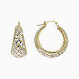 Roma Private Collection Earrings Color / Gold Sterling Silver and 14K Gold Lattice Hoop Earrings