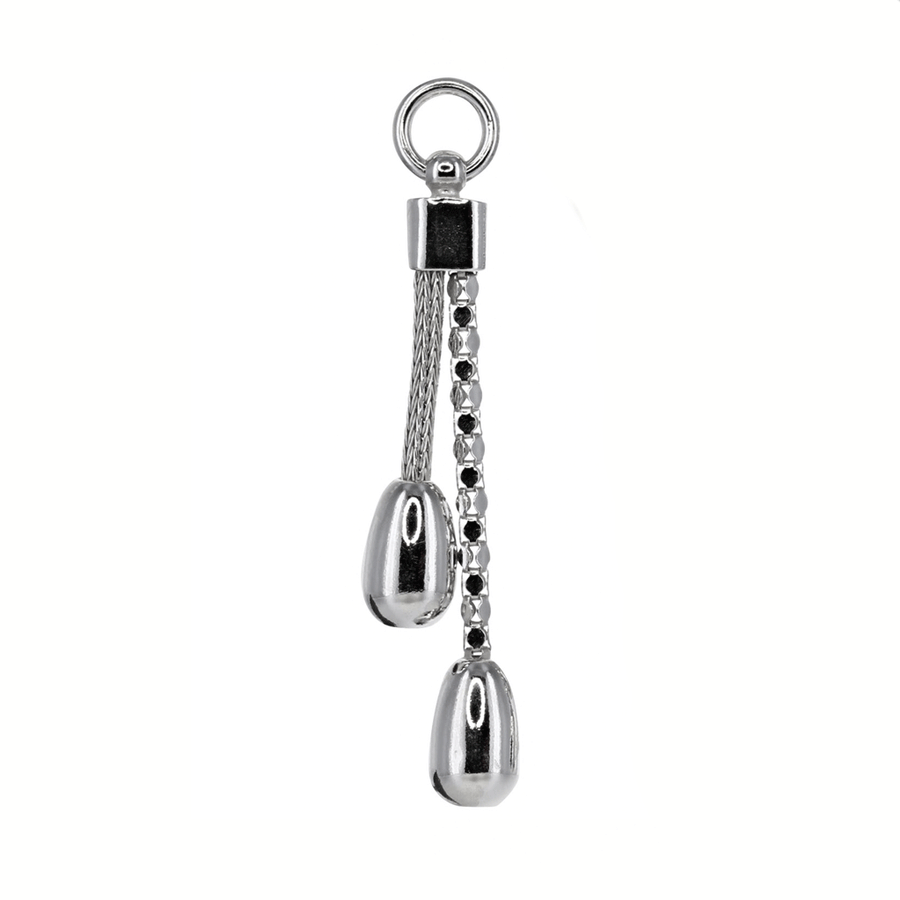 Roma Private Collection Earrings Default Title / Silver Private Collection 2-Tassel Dangle Earrings, Finished in Rhodium
