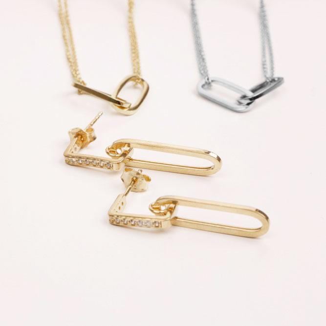 Roma Private Collection Earrings Gold Alessia Paperclip Drop Earrings (Gold)