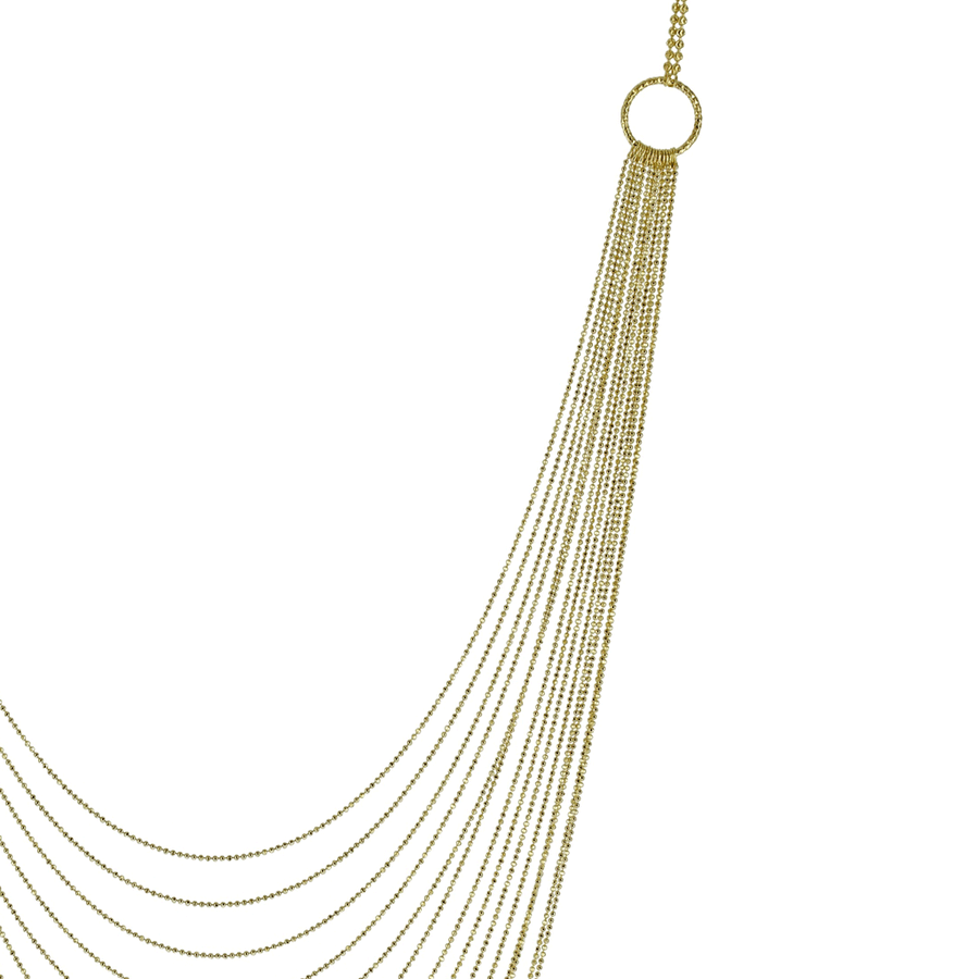 Roma Private Collection Necklaces Color / Gold Private Collection Stunning-Multi-Strand Hoop Statement Necklace in Gold Overlay