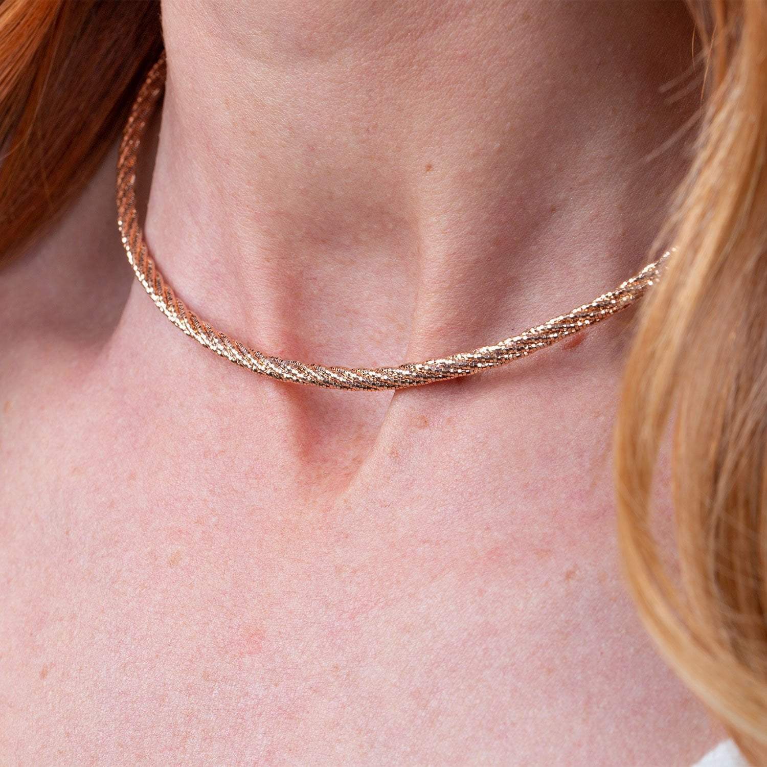 Rose gold shop omega necklace