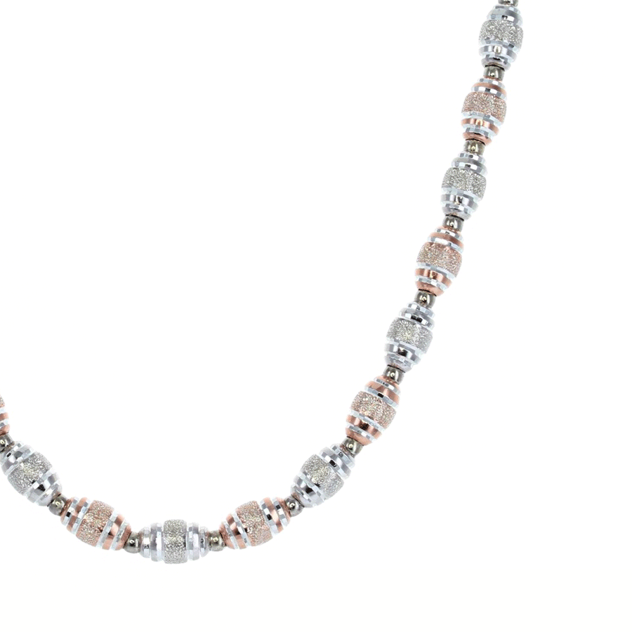 Roma Private Collection Necklaces Color / Rose Gold Private Collection Silver & Rose Gold Textured Bead Necklace