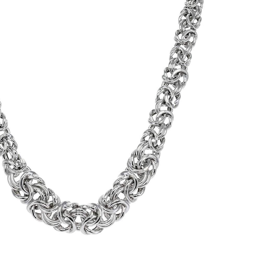 Roma Private Collection Necklaces Default Title / Silver Private Collection Oval Byzantine Necklace in Rhodium Overlay