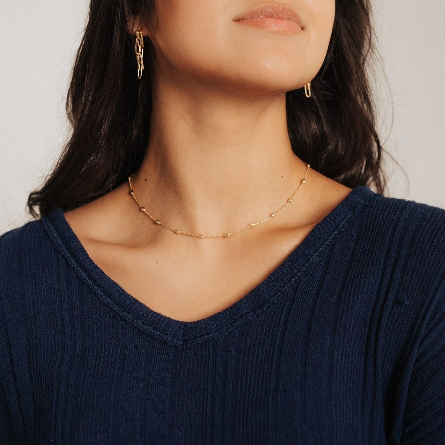 Roma Private Collection Necklaces Gold Italian Moon Cut Stazione Adjustable Necklace (Gold)