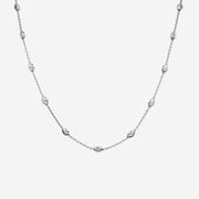 Roma Private Collection Necklaces Private Collection Moon Cut Bead Necklace in Rhodium Overlay (16", 30")