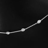 Roma Silver Collection Anklet Adjustable Moon Cut Stazione Bead Anklet (Silver)
