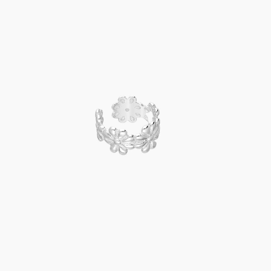 Roma Silver Collection Earrings Clear Roma Flower Ear Cuff