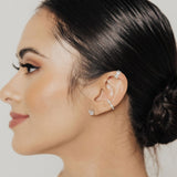 Roma Silver Collection Earrings Clear Roma Flower Ear Cuff