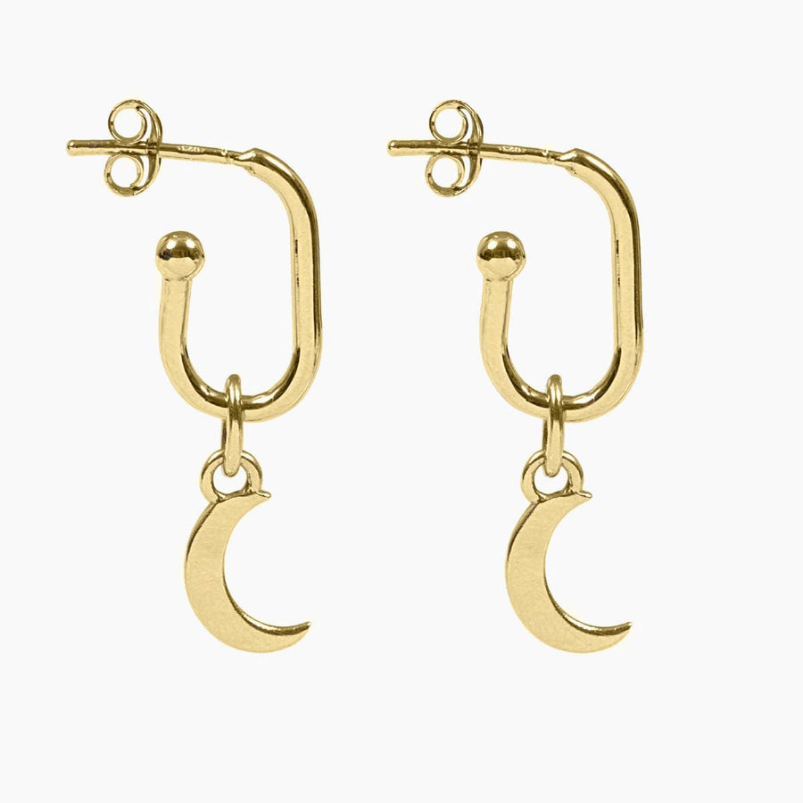 Roma Silver Collection Earrings Gold Roma Crescent Moon Earrings (Gold)