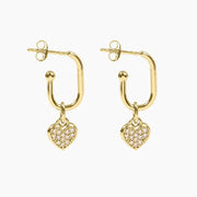 Roma Silver Collection Earrings Gold Roma Heart CZ Earrings (Gold)