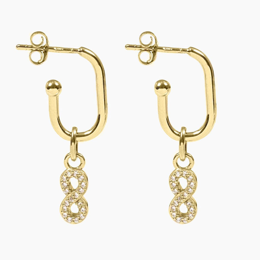 Roma Silver Collection Earrings Gold Roma Infinity CZ Earrings (Gold)