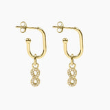 Roma Silver Collection Earrings Gold Roma Infinity CZ Earrings (Gold)