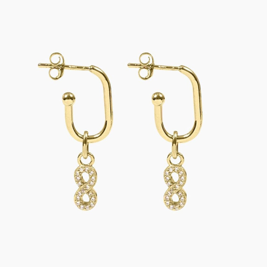 Roma Silver Collection Earrings Gold Roma Infinity CZ Earrings (Gold)