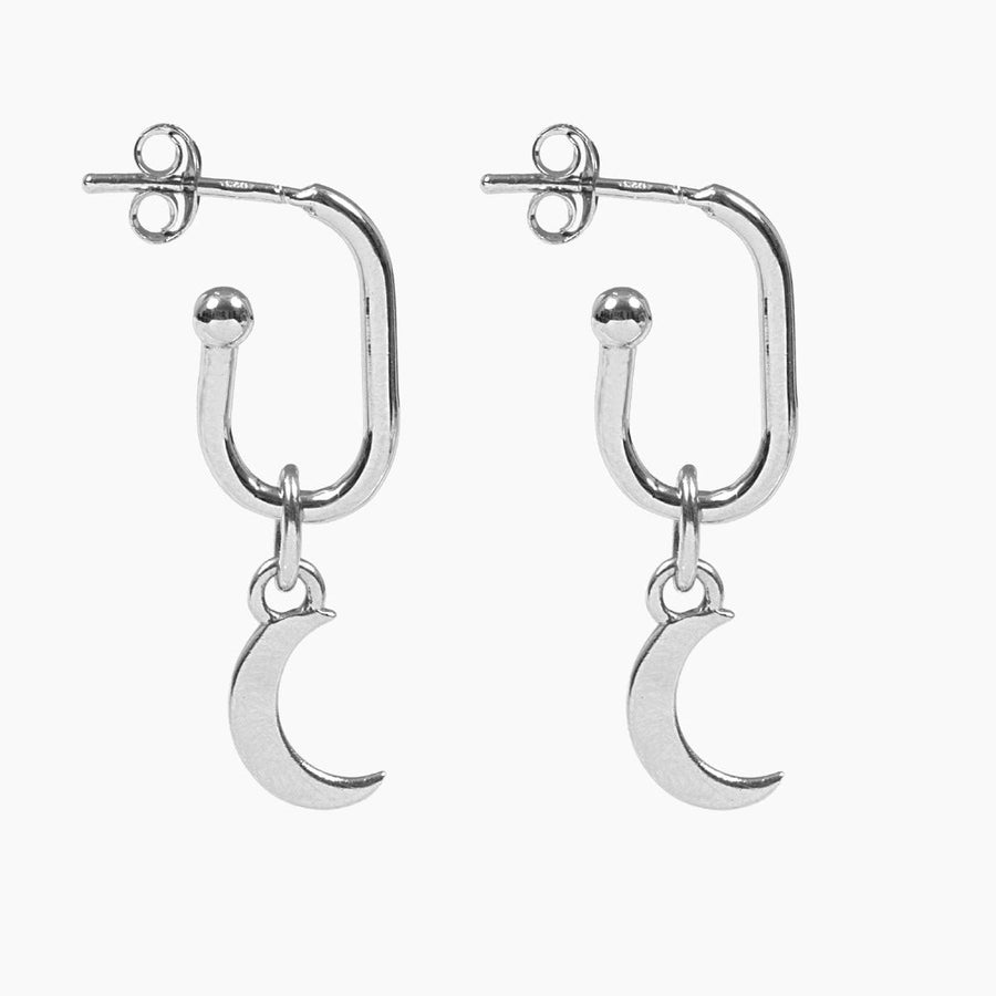 Roma Silver Collection Earrings Silver Roma Crescent Moon Earrings (Silver)