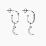Roma Silver Collection Earrings Silver Roma Crescent Moon Earrings (Silver)