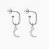 Roma Silver Collection Earrings Silver Roma Crescent Moon Earrings (Silver)