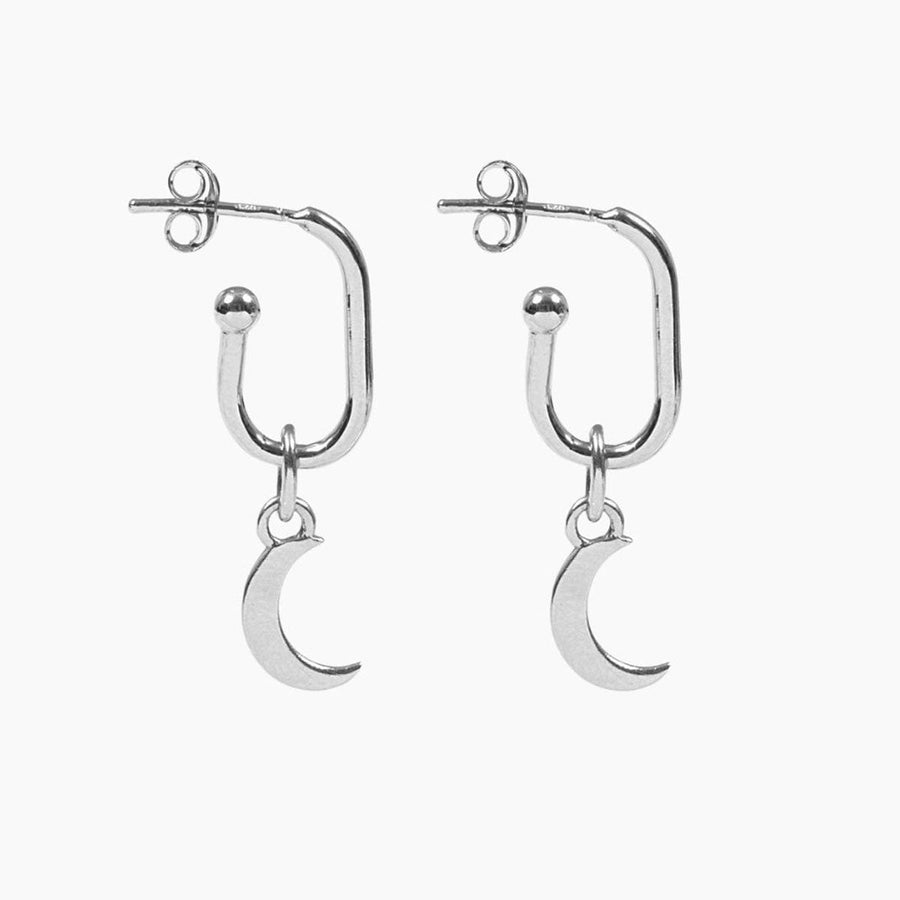 Roma Silver Collection Earrings Silver Roma Crescent Moon Earrings (Silver)