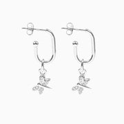 Roma Silver Collection Earrings Silver Roma Dragonfly CZ Earrings (Silver)
