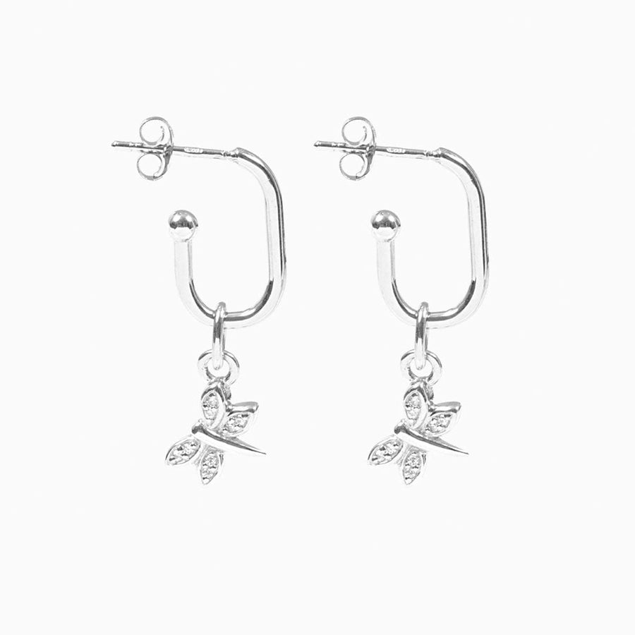 Roma Silver Collection Earrings Silver Roma Dragonfly CZ Earrings (Silver)