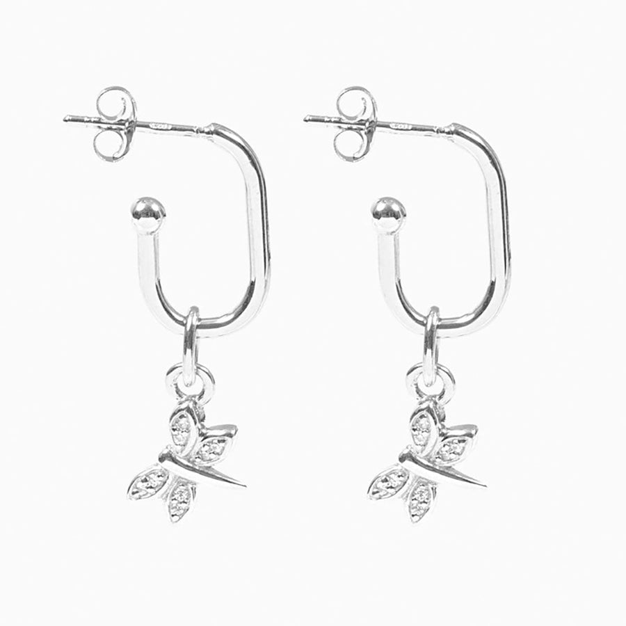 Roma Silver Collection Earrings Silver Roma Dragonfly CZ Earrings (Silver)