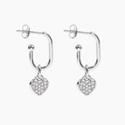 Roma Silver Collection Earrings Silver Roma Heart CZ Earrings (Silver)