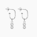 Roma Silver Collection Earrings Silver Roma Infinity CZ Earrings (Silver)