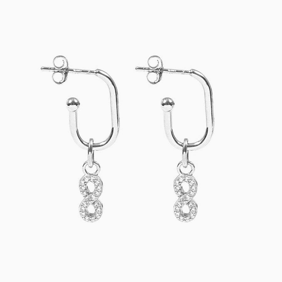 Roma Silver Collection Earrings Silver Roma Infinity CZ Earrings (Silver)