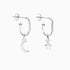 Roma Silver Collection Earrings Silver Roma Star & Crescent Moon Earrings (Silver)