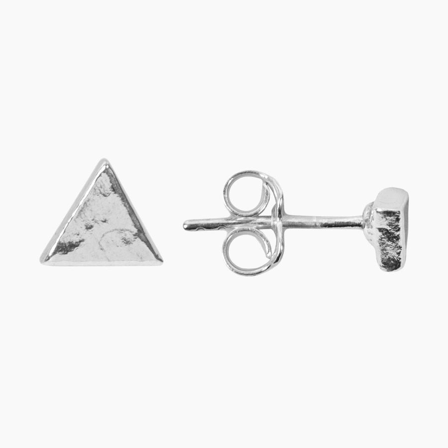 Roma Silver Collection Earrings Silver Roma Triangle Sterling Silver Stud Earrings