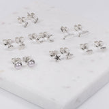 Roma Silver Collection Earrings Silver Roma Triangle Sterling Silver Stud Earrings