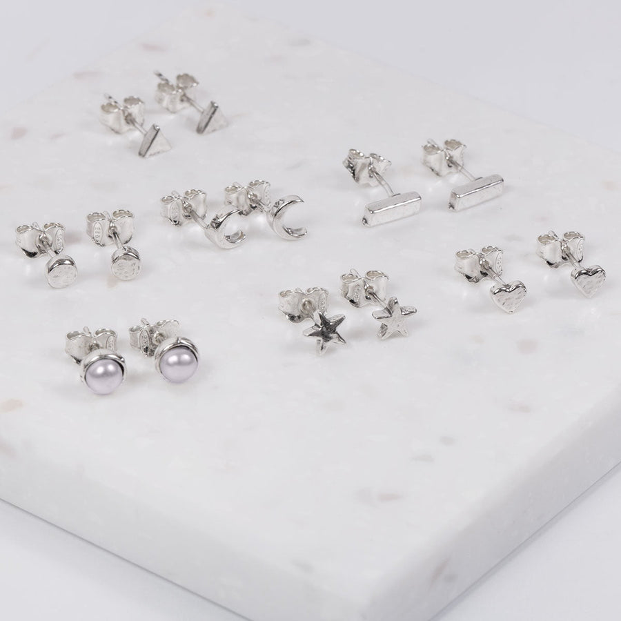 Roma Silver Collection Earrings Silver Roma Triangle Sterling Silver Stud Earrings
