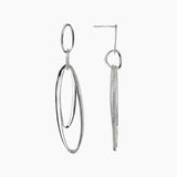 Roma Silver Collection Earrings Silver Sterling Silver Oval Paperclip Drop Earrings