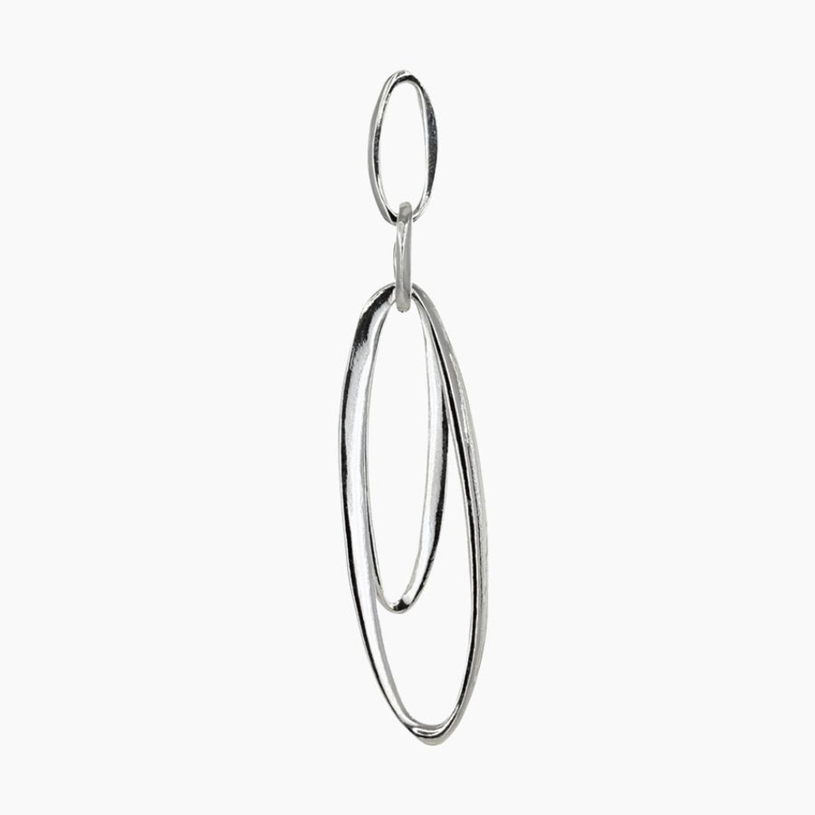 Roma Silver Collection Earrings Silver Sterling Silver Oval Paperclip Drop Earrings