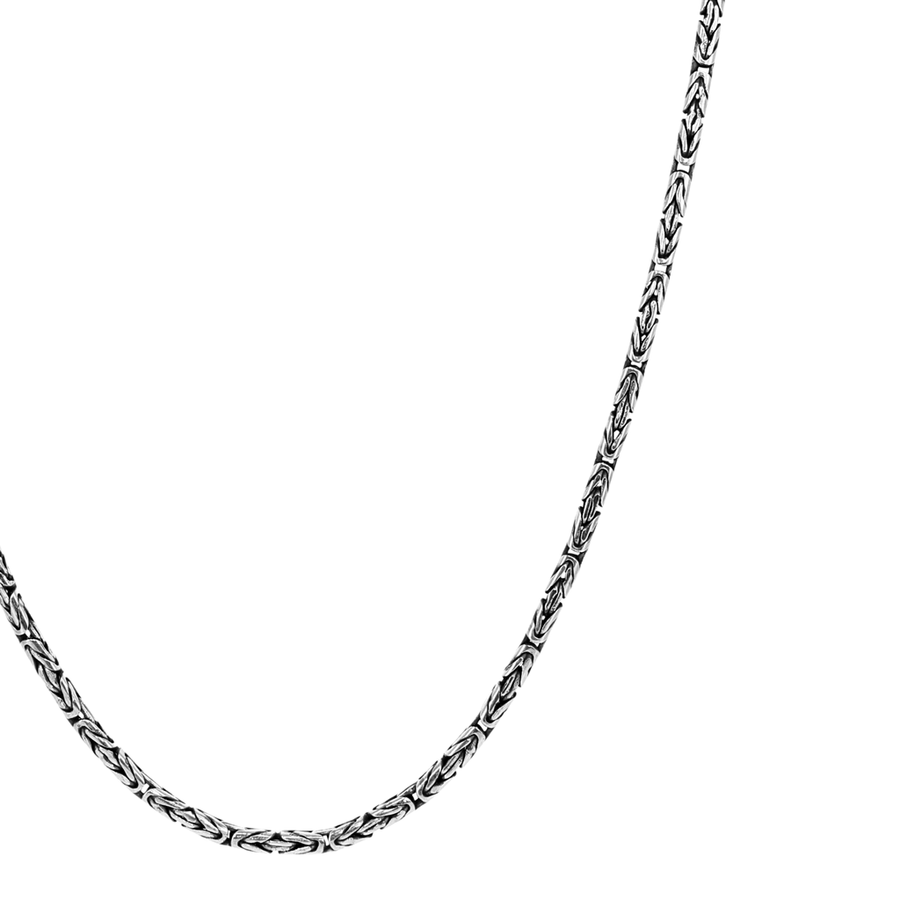 David Beck Bali Byzantine 3mm Silver Chain (18")