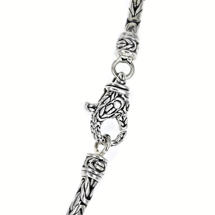Roma Silver Collection Necklaces Bali Byzantine Sterling Silver Necklace 4mm Gauge (18"-24")