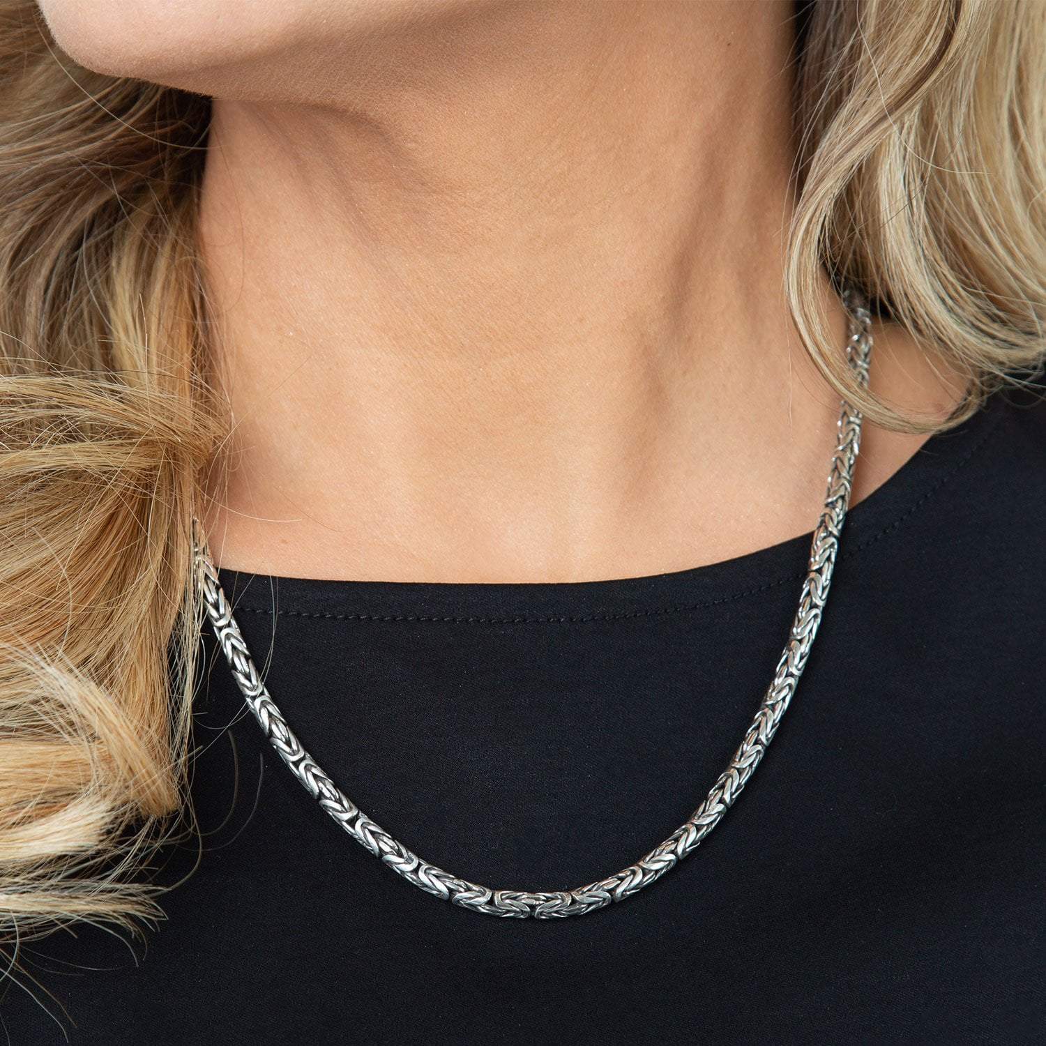 Byzantine Bali Silver Necklace Chain - 12mm Wide | Silverwow.net –  SilverWow™