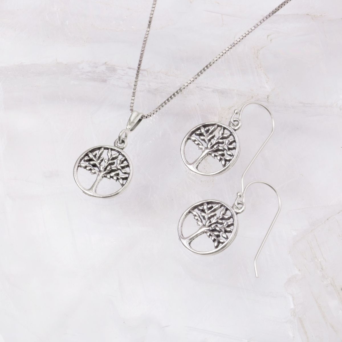 Sterling Silver Tree of Life w/ CZ Pendant Necklace | USA Kilts