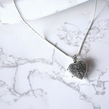 Roma Silver Collection Pendants Full Scroll Sterling Silver Heart Locket