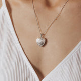 Roma Silver Collection Pendants Full Scroll Sterling Silver Heart Locket