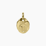 Roma Silver Collection Pendants Gold Antique Hammered Cross Charm Pendant (Gold)