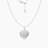 Roma Silver Collection Pendants Locket + Chain Full Scroll Sterling Silver Heart Locket